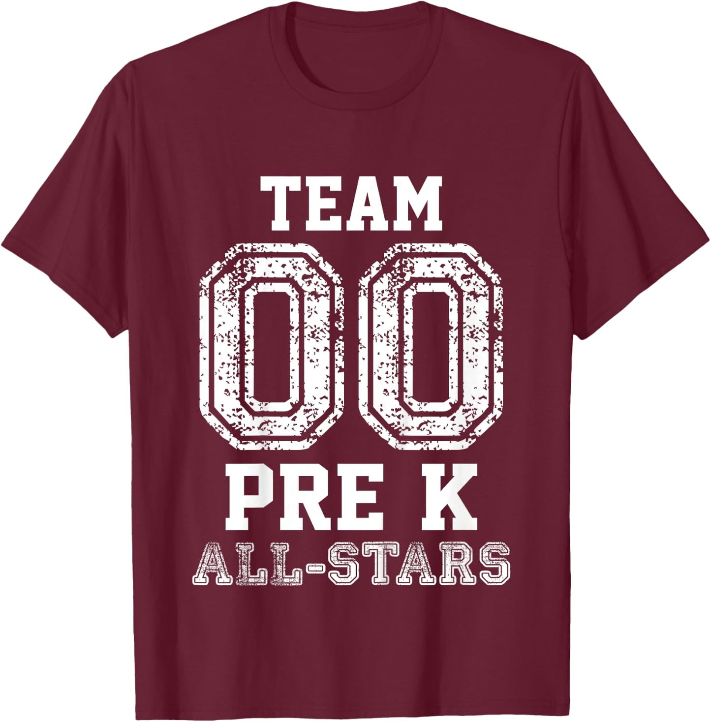 Preschool Team Pre-K All-Stars Sports Baseball Jersey T-Shirt - T-Shirt | Maroon