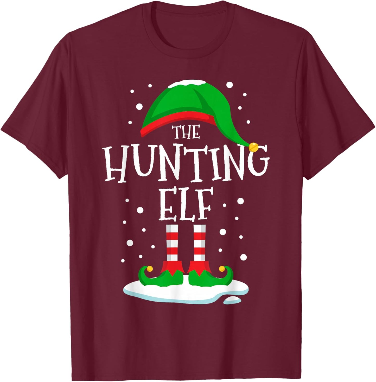 The Hunting Elf Christmas Family Matching Xmas Group Men T-Shirt - T-Shirt | Maroon