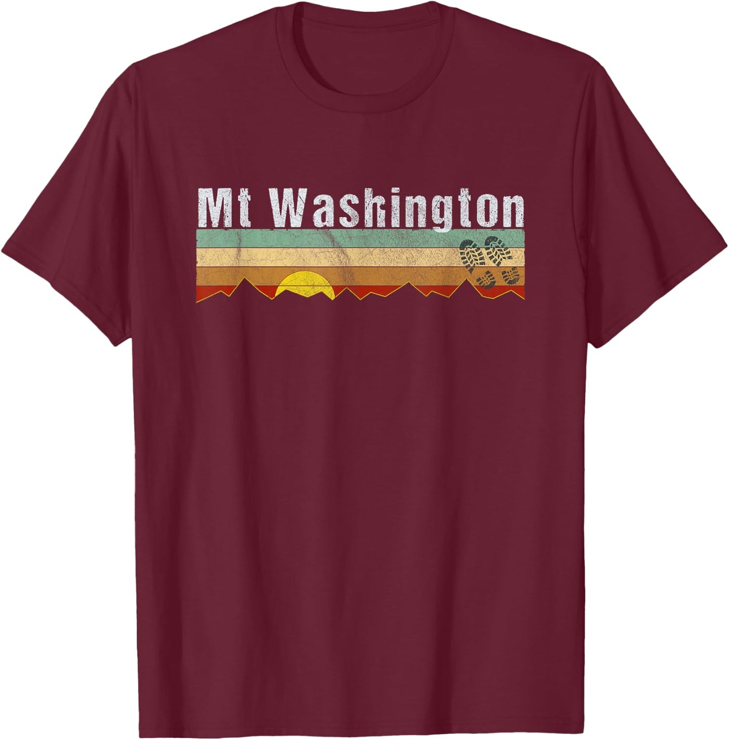 Mt Washington - Vintage Mt Washington Hiking Gift T-Shirt - T-Shirt | Maroon
