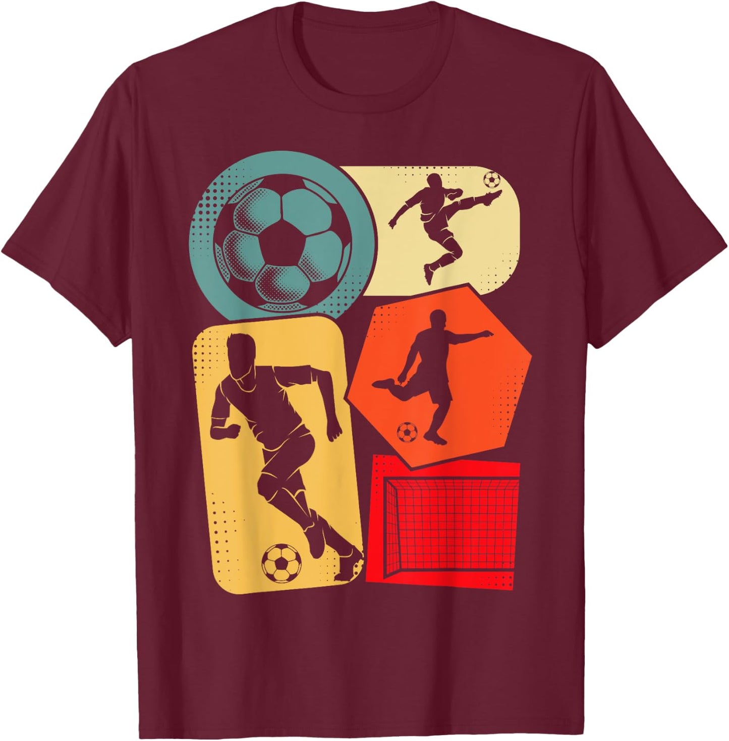 Soccer Player Boys Kids Men T-Shirt - T-Shirt | Maroon