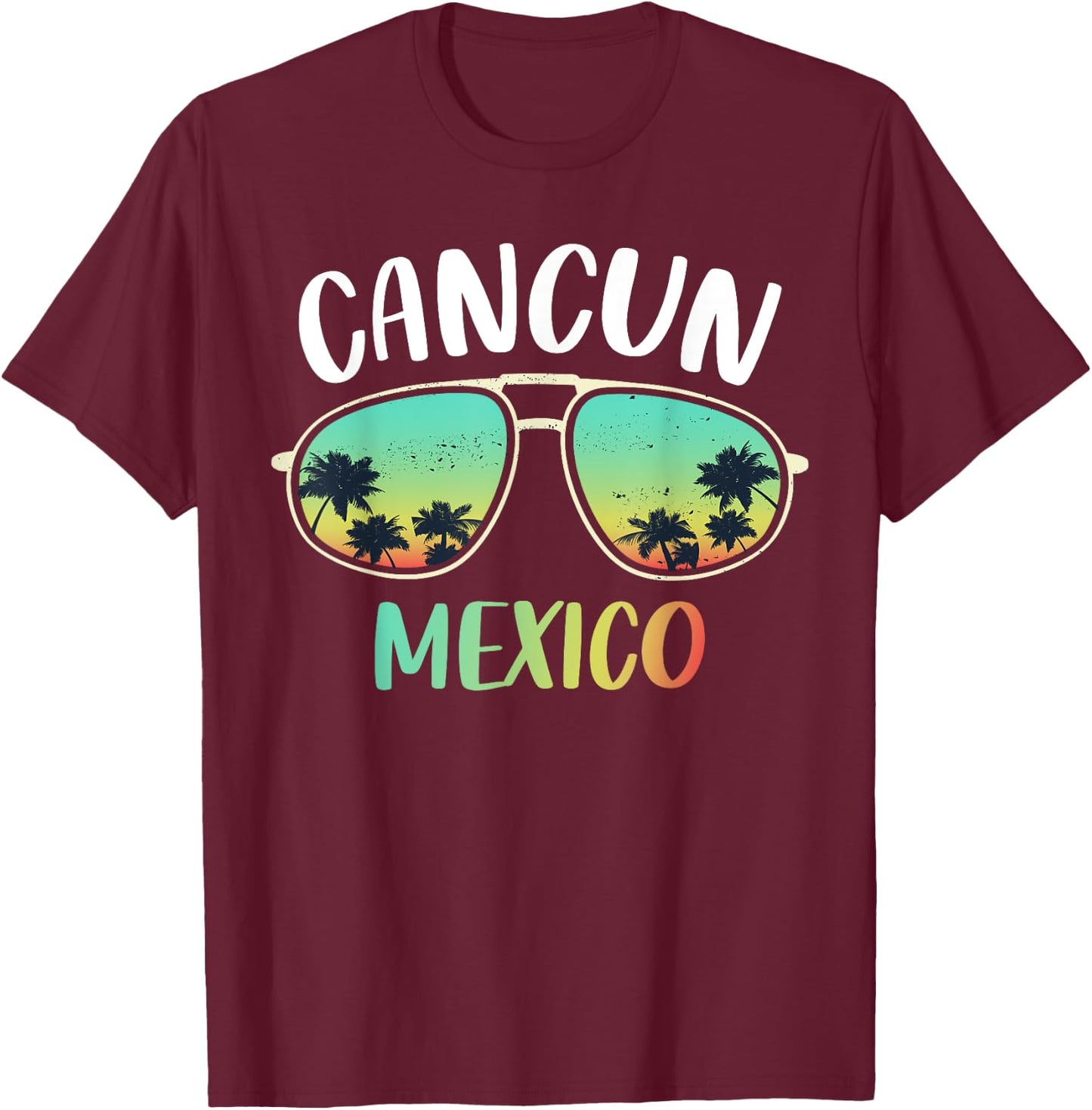 Cancun Mexico Souvenir Shirt Family Matching Vacation Cancun T-Shirt - T-Shirt | Maroon