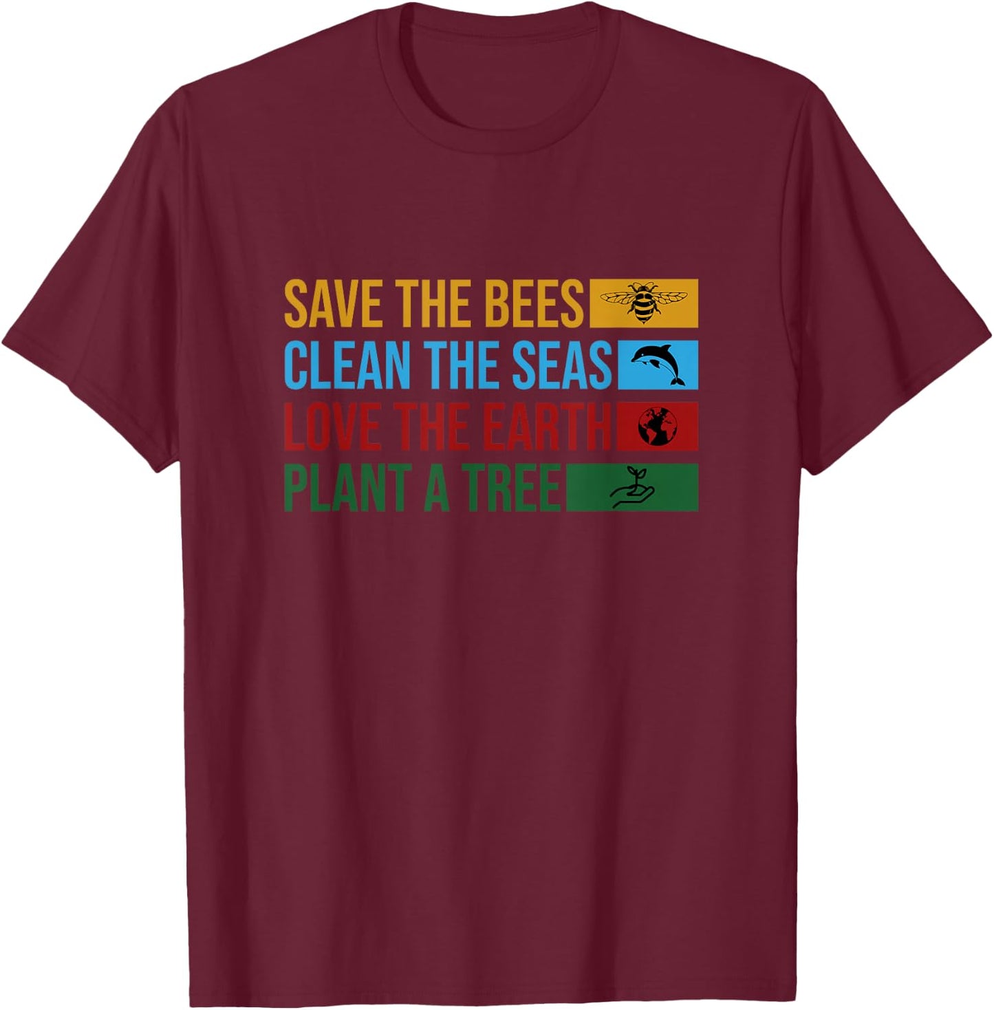 Earth Day 2022 Planet Environmental Science Save The Bees T-Shirt - T-Shirt | Maroon