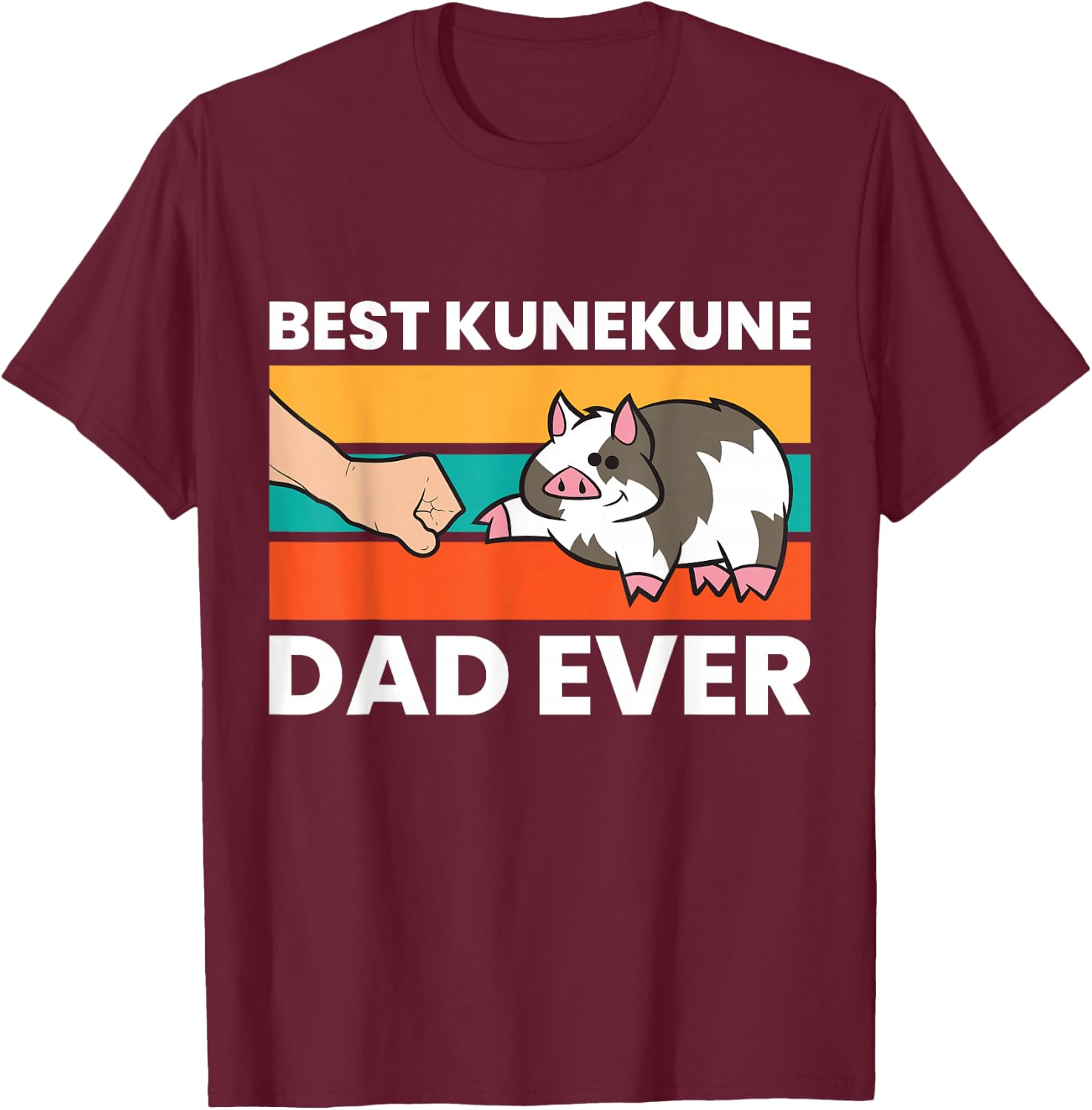 Best Kunekune Dad Ever Funny Kunekune Pig Dad T-Shirt - T-Shirt | Maroon