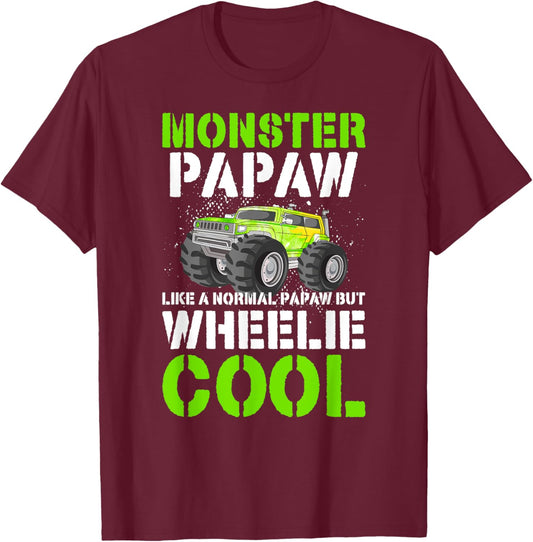Monster Truck Papaw Funny Monster Truck Papaw Grandpa T-Shirt - T-Shirt | Maroon