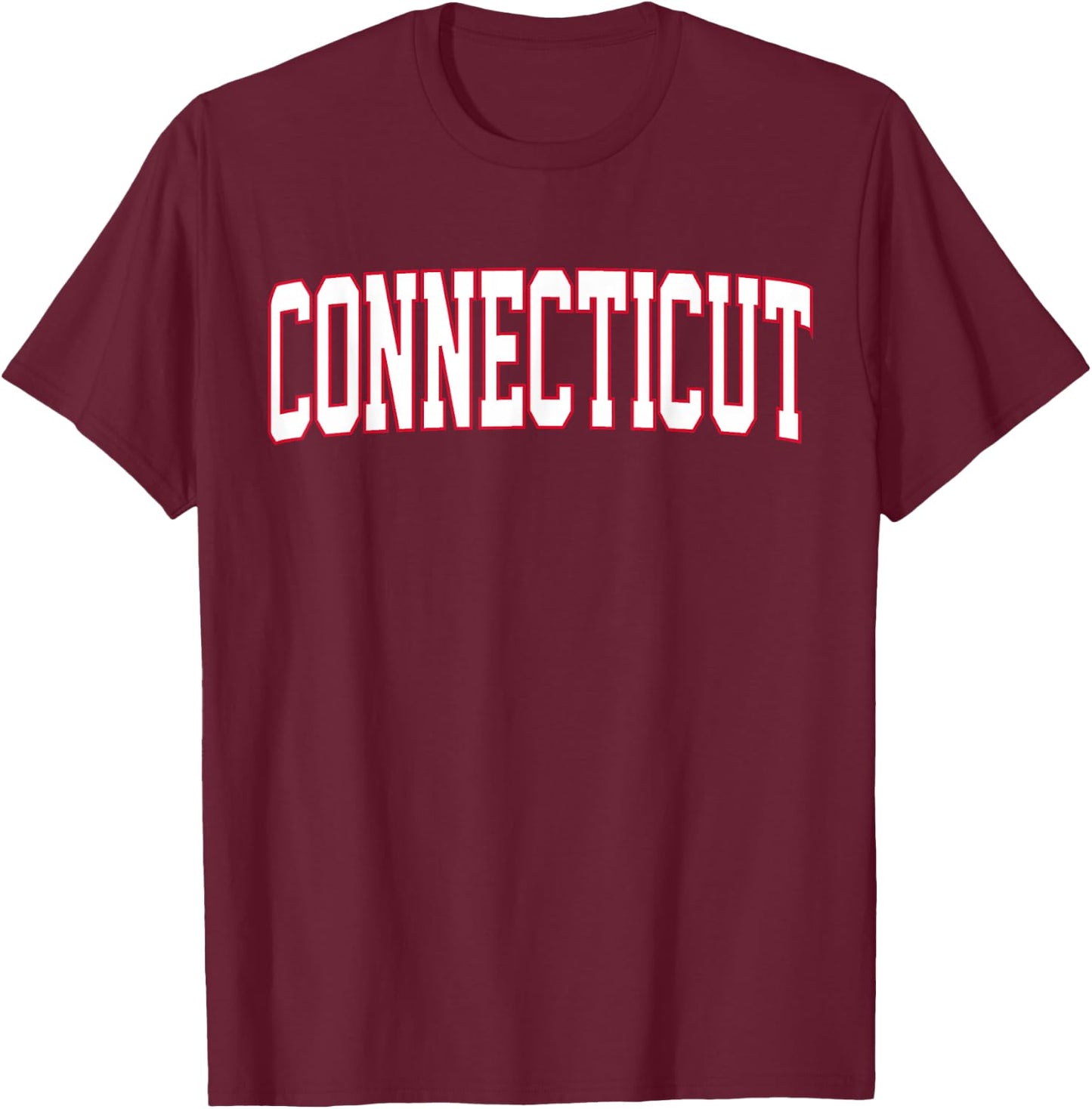 Retro Connecticut Red Navy Vintage Connecticut Fun Throwback T-Shirt - T-Shirt | Maroon
