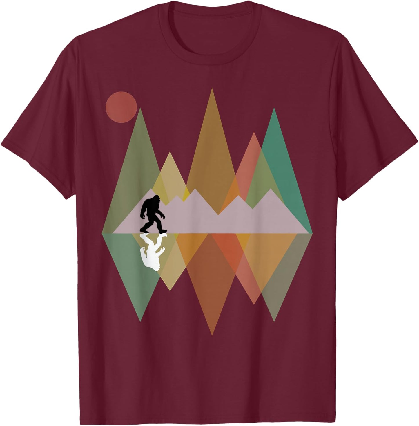 Bigfoot design retro mountain Bigfoot Sasquatch Yeti T-Shirt - T-Shirt | Maroon