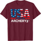 United States Flag Archery USA Team Sport Archery T-Shirt - T-Shirt | Maroon