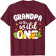 Grandpa of the Wild One Zoo Birthday Safari Jungle Animal T-Shirt - T-Shirt | Maroon