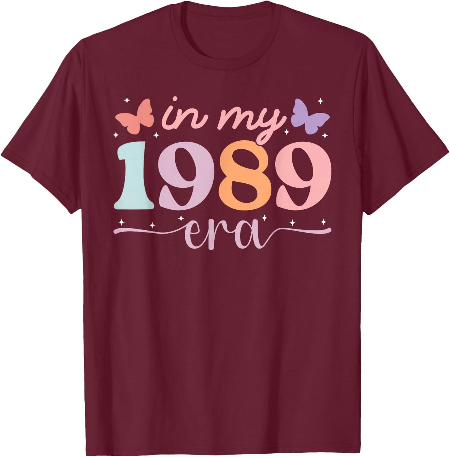 In My 89 Era For Kids Women School 1989 Class Graduation T-Shirt - T-Shirt | Maroon