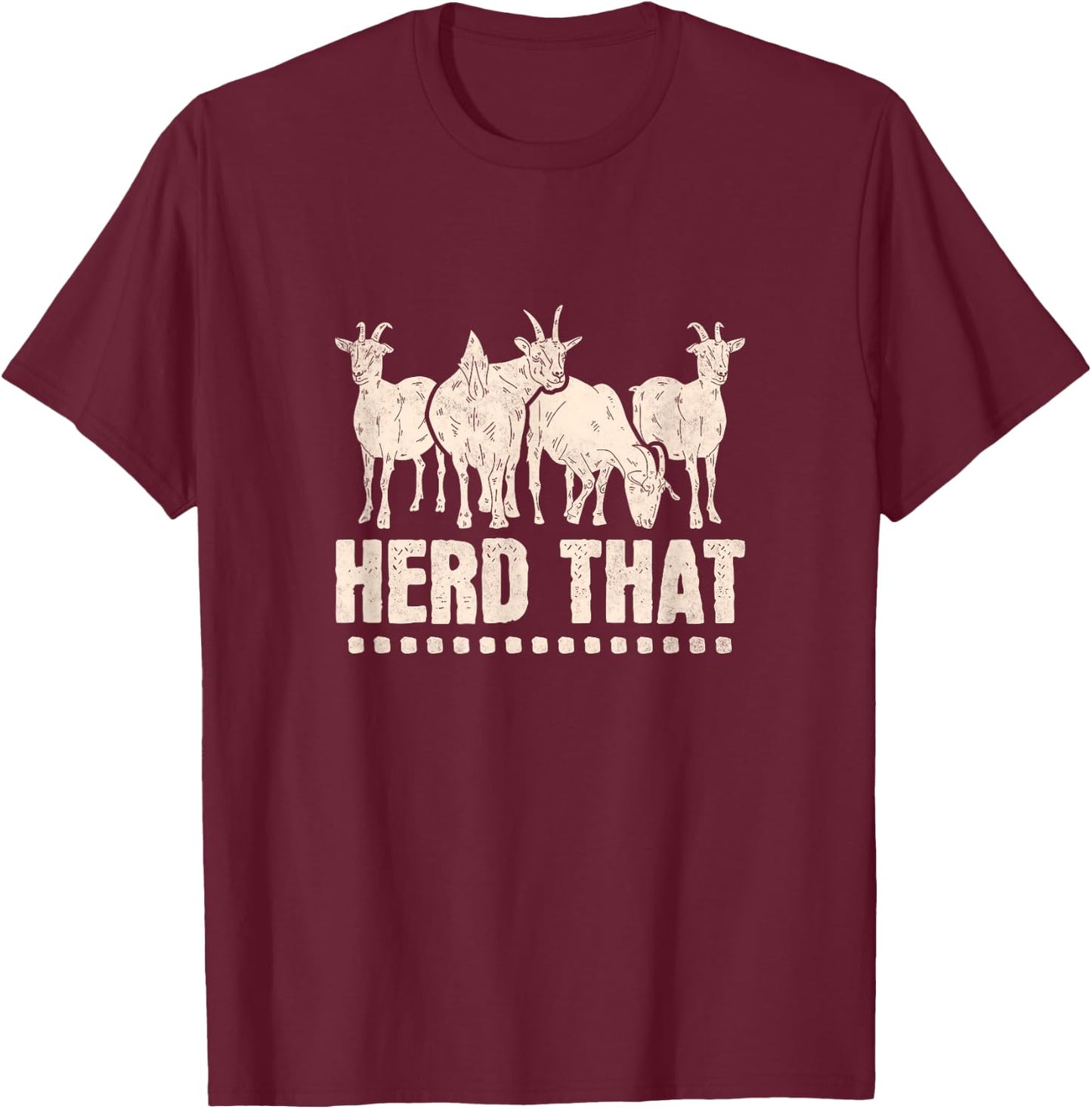 Herd That, Goat T-Shirt - T-Shirt | Maroon