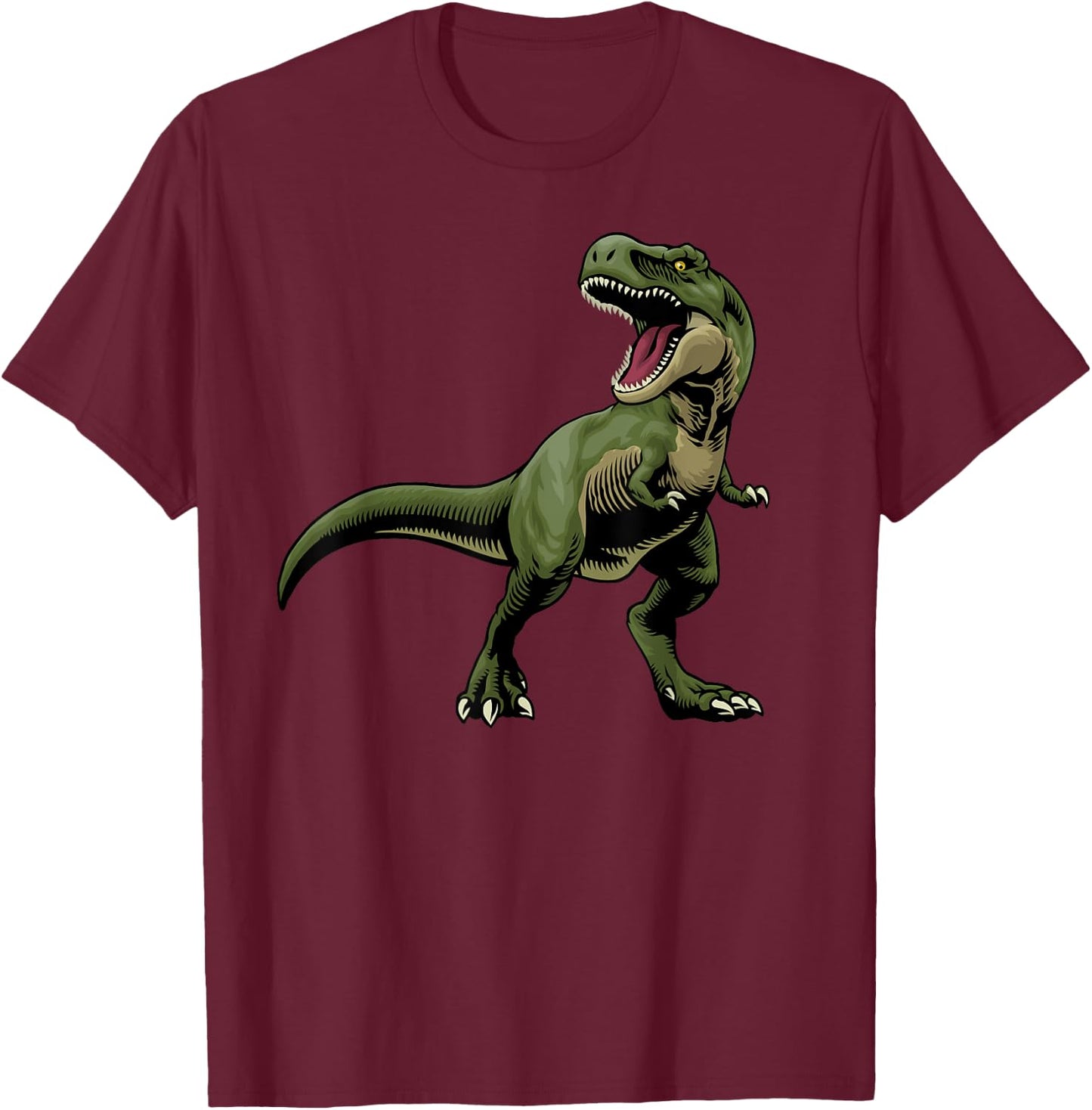 Growling Dinosaur T-Rex Novelty Paleontologist Men Kids T-Shirt - T-Shirt | Maroon