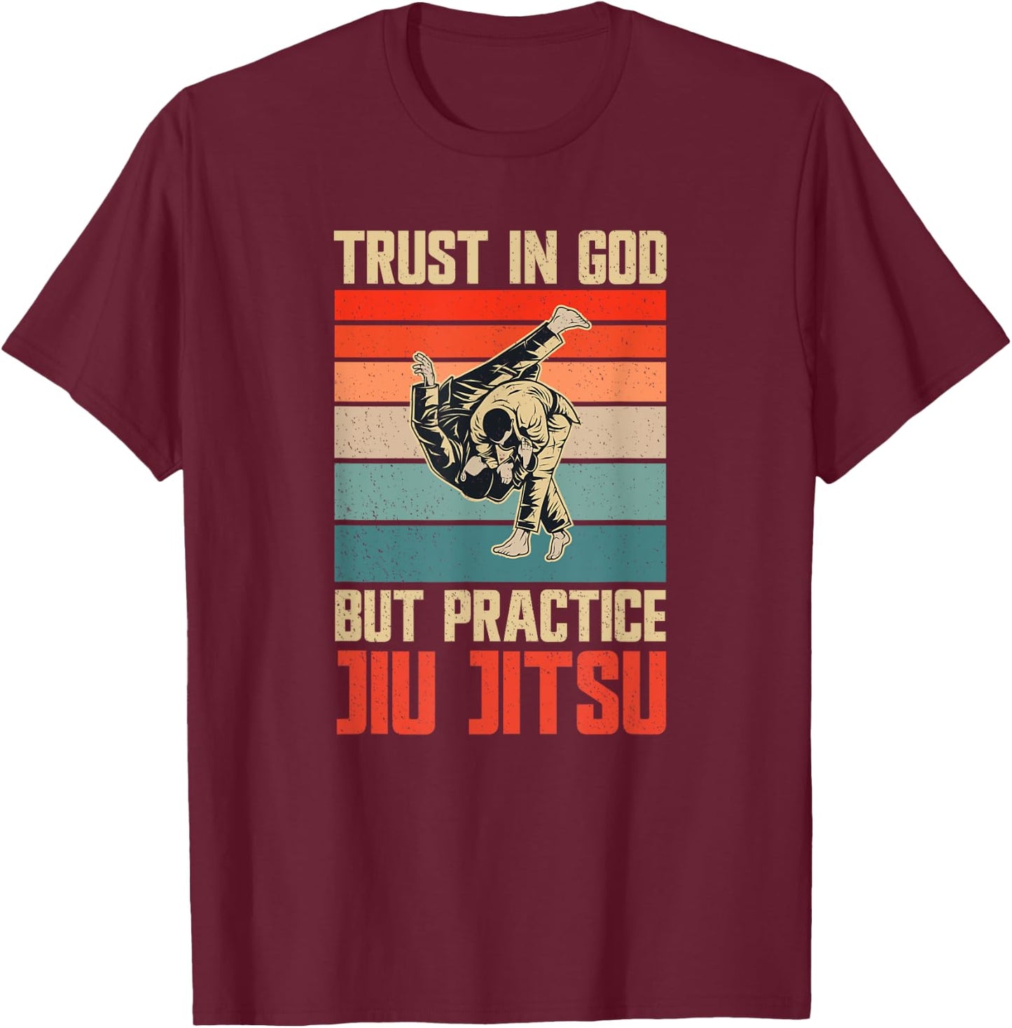 Christian Jiu Jitsu Men Boys T-Shirt - T-Shirt | Maroon