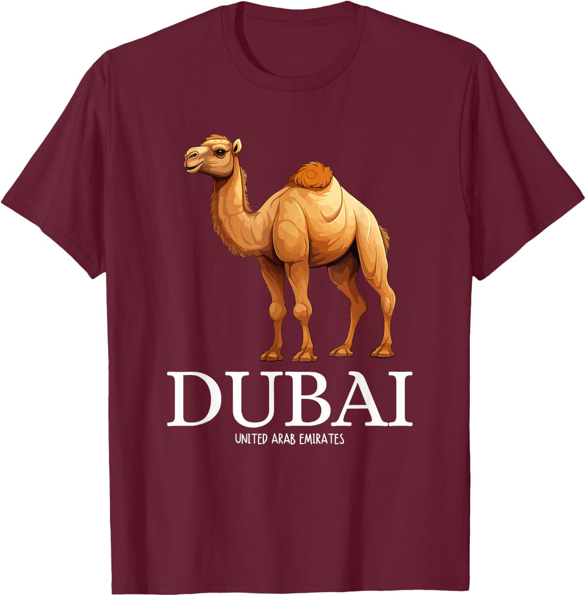 Dubai Camel Souvenir T-Shirt - T-Shirt | Maroon