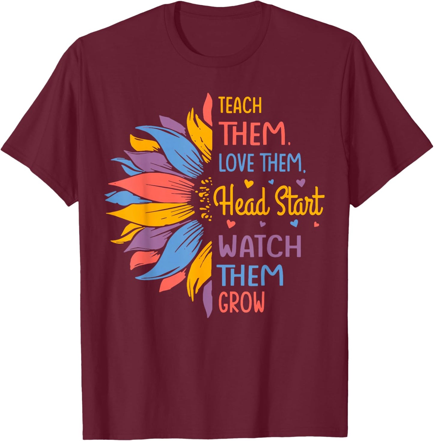 Head start Colorful Sunflower T-Shirt - T-Shirt | Maroon