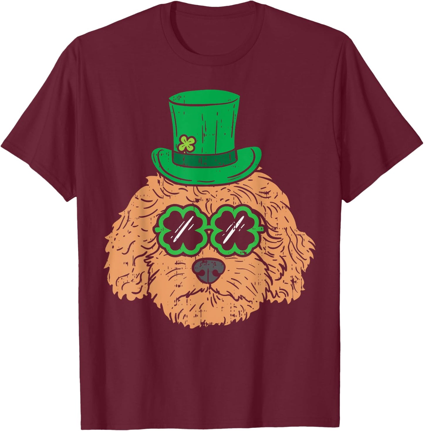 Irish Goldendoodle Doodle Dog Funny St Patricks Day Pet Gift Men Women Kids T-Shirt - T-Shirt | Maroon