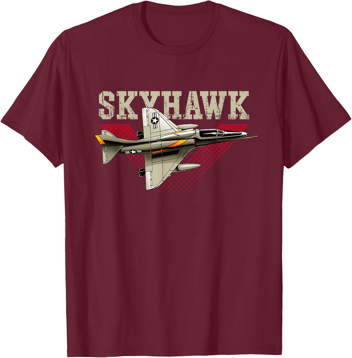 USA Military Warbird Airplane Skyhawk T-Shirt - T-Shirt | Maroon