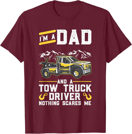 Tow Truck Driver Dad T-Shirt - T-Shirt | Maroon