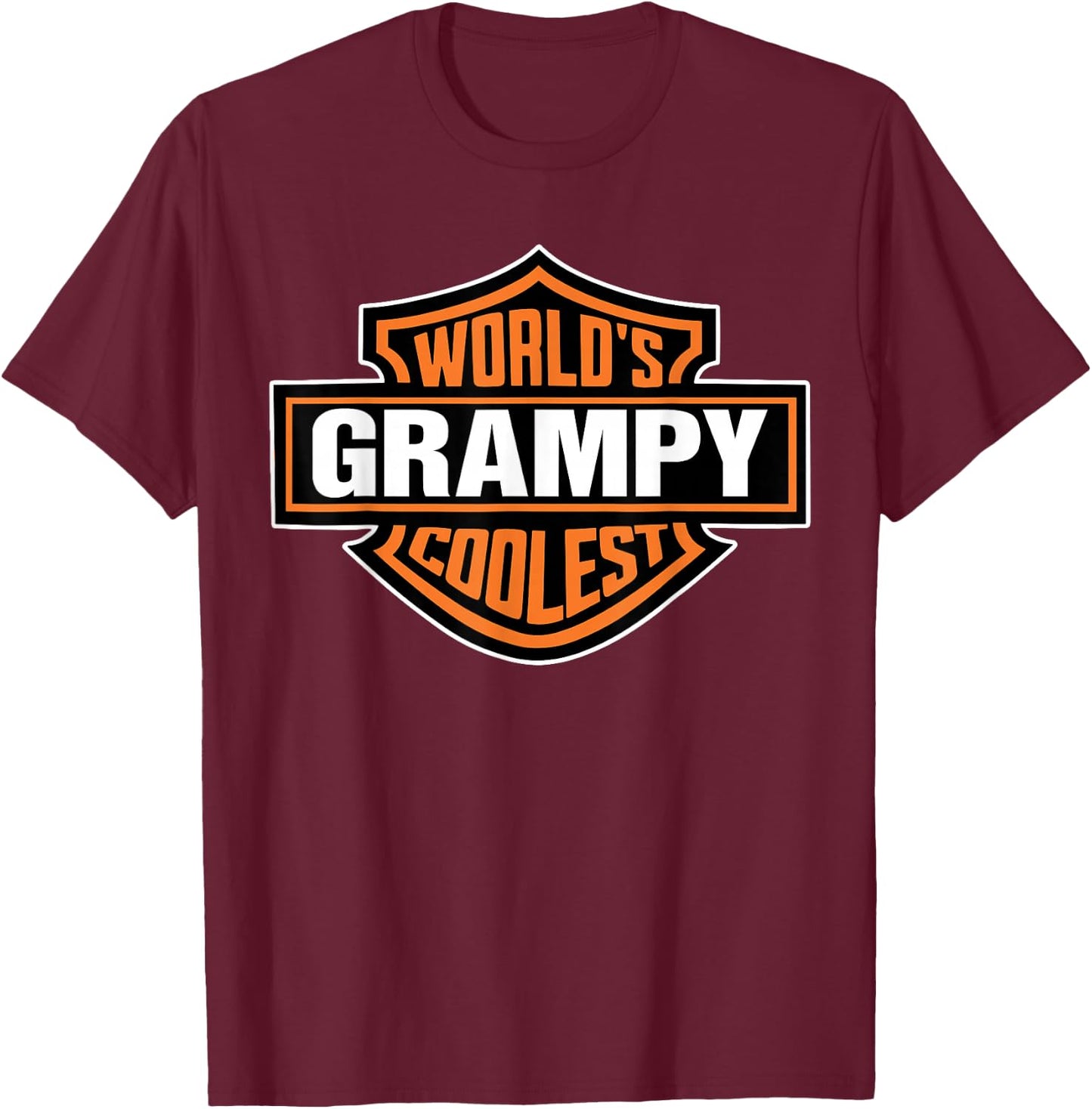 Worlds Coolest Grampy Matching Family Fathers Day T-Shirt - T-Shirt | Maroon