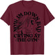 Funny Women Girl Aldult Vintage Down Bad Crying At The Gym T-Shirt - T-Shirt | Maroon