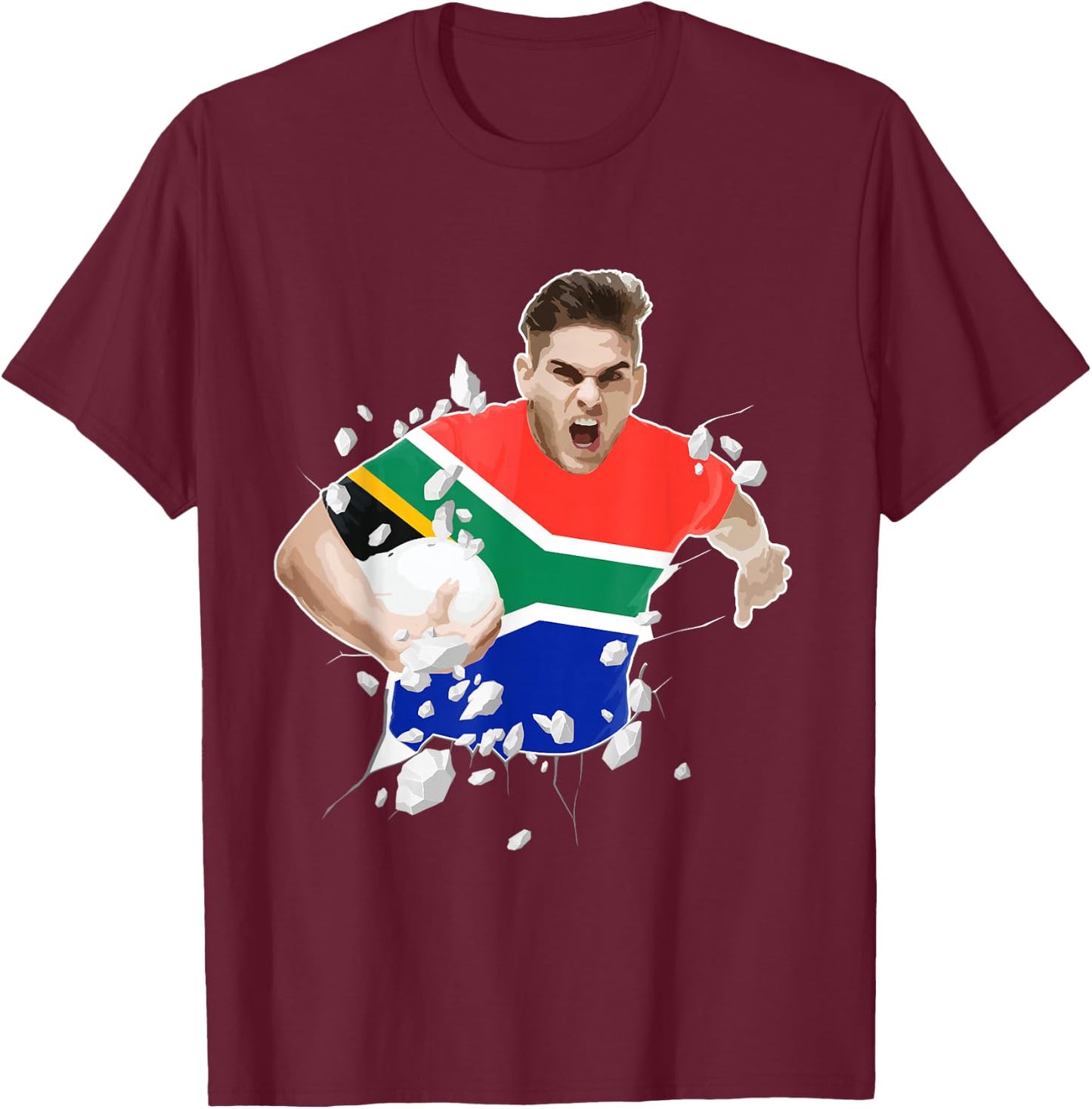 South Africa Rugby Union Jersey | 2019 Fans Kit Springbok T-Shirt - T-Shirt | Maroon