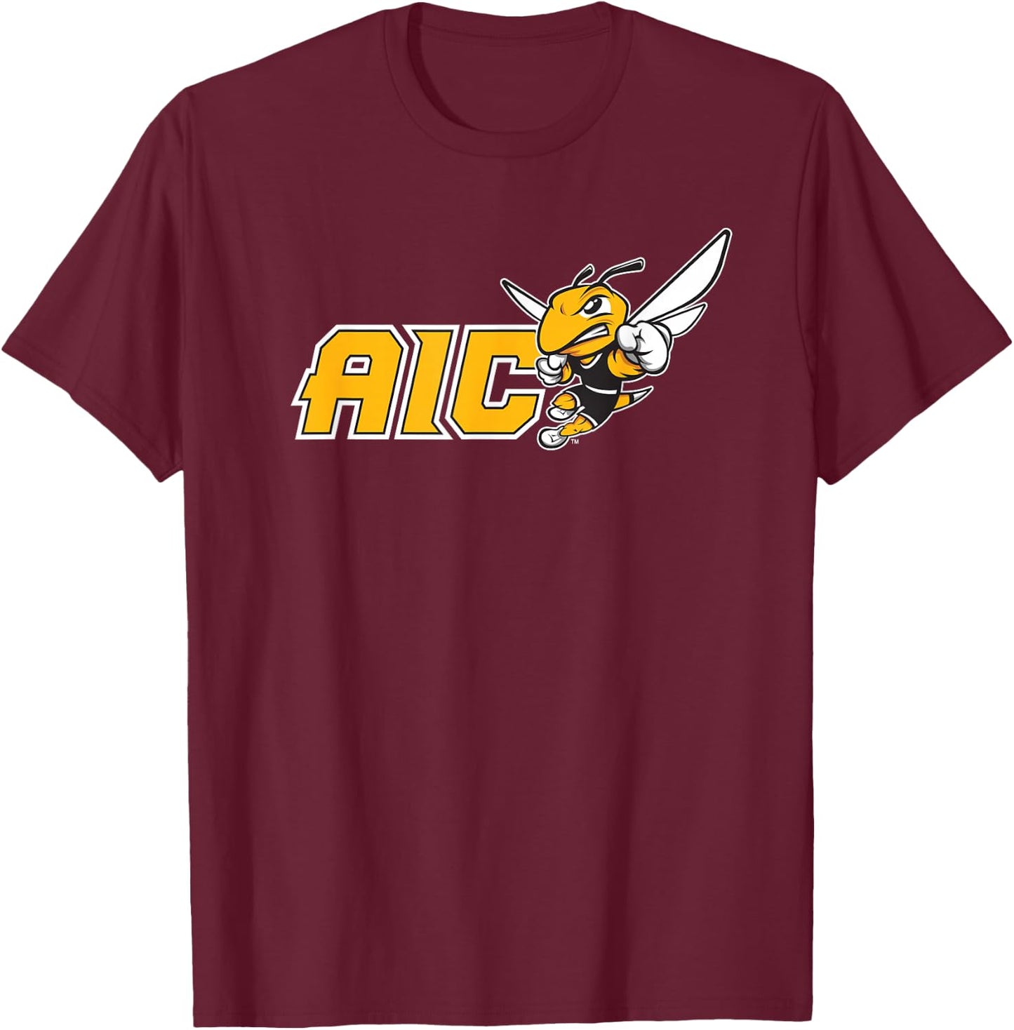 American International College AIC Yellow Jackets T-Shirt - T-Shirt | Maroon