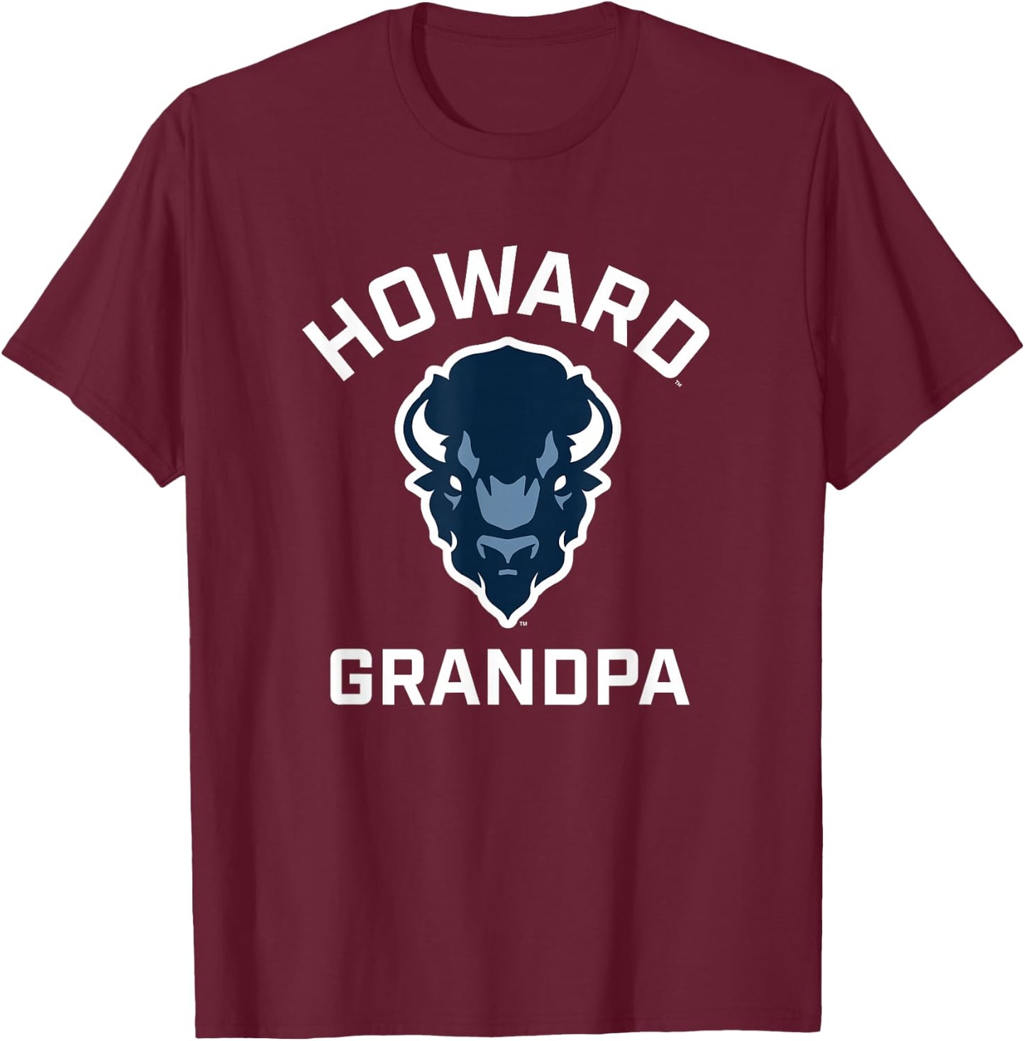 Howard University Bison Arched Grandpa T-Shirt - T-Shirt | Maroon