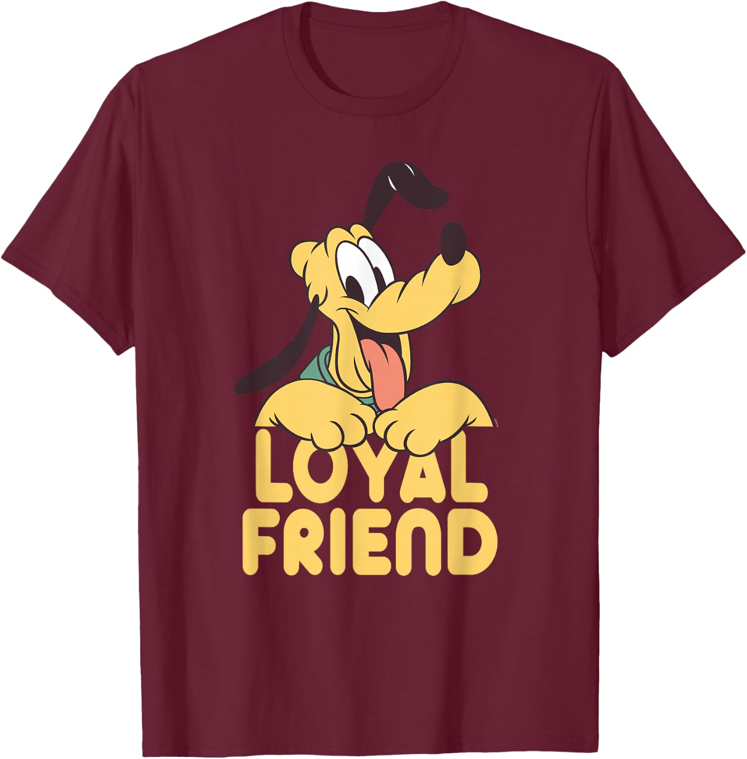 Disney Pluto Mickey Mouse’s Dog Pal Loyal Friend T-Shirt - T-Shirt | Maroon