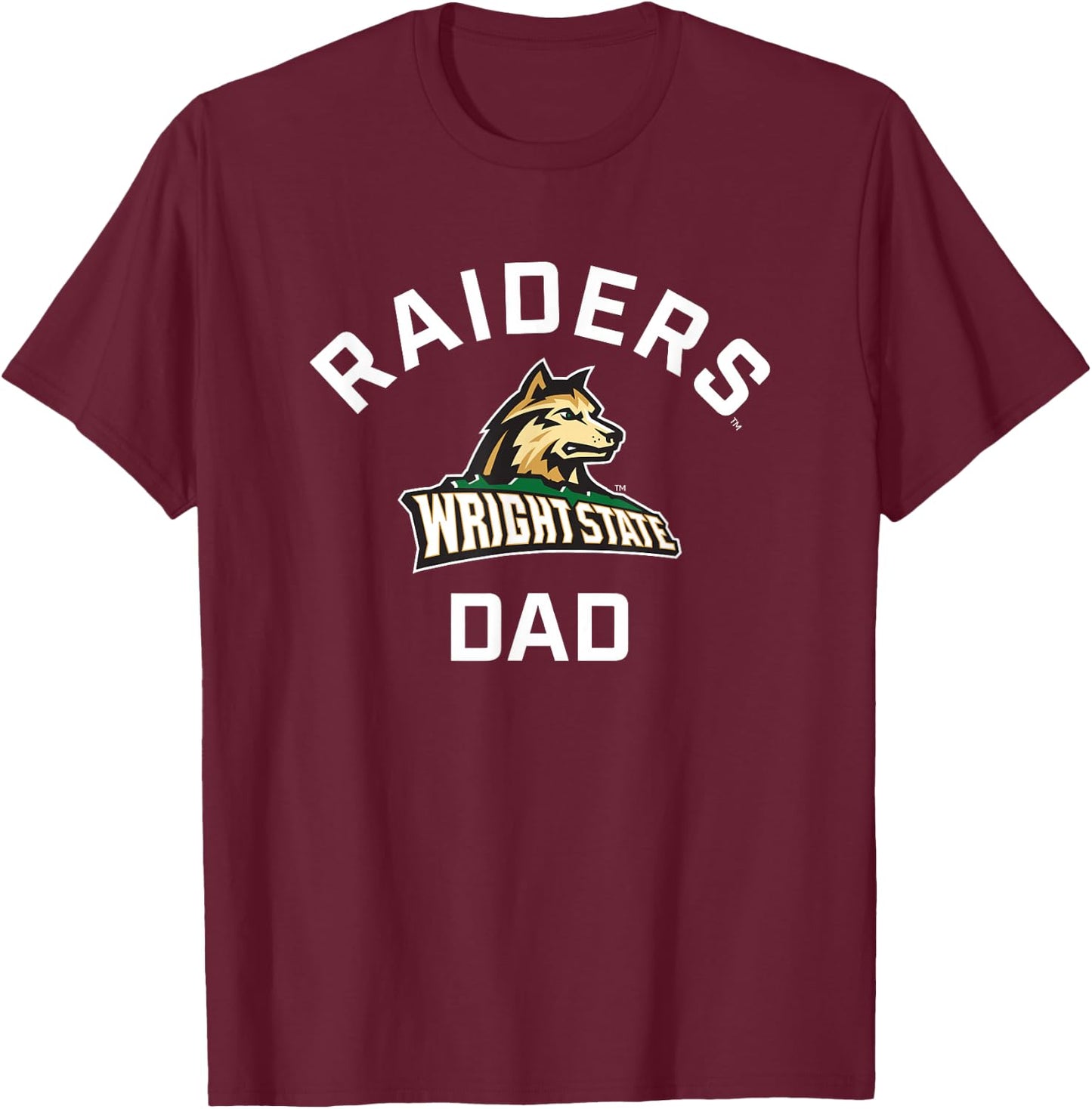 Wright State University WSU Raiders Arched Dad T-Shirt - T-Shirt | Maroon