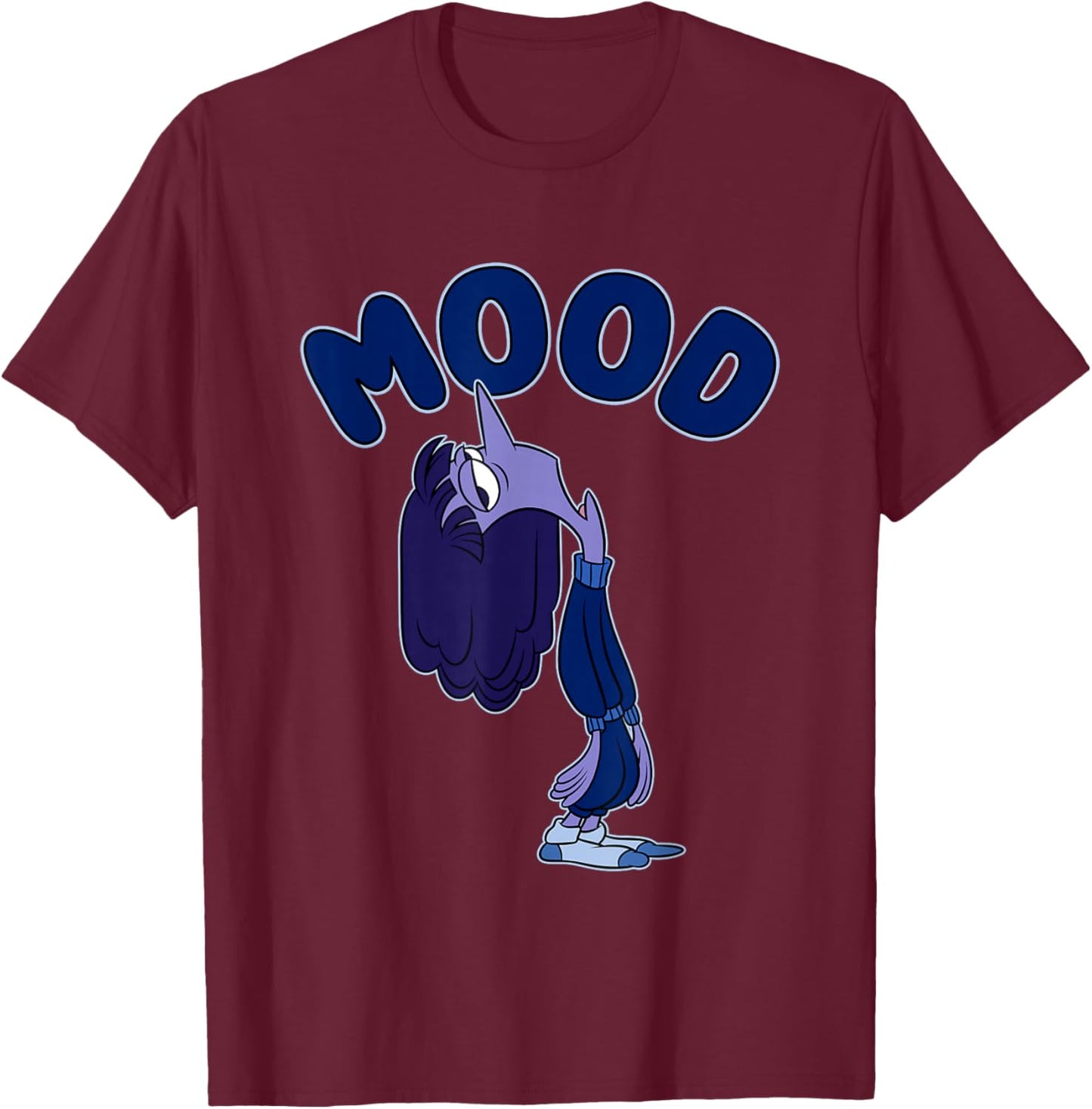 Disney Pixar Inside Out 2 Mood Ennui Bored Retro Shot T-Shirt - T-Shirt | Maroon