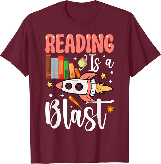 Reading Is A Blast T-Shirt - T-Shirt | Maroon
