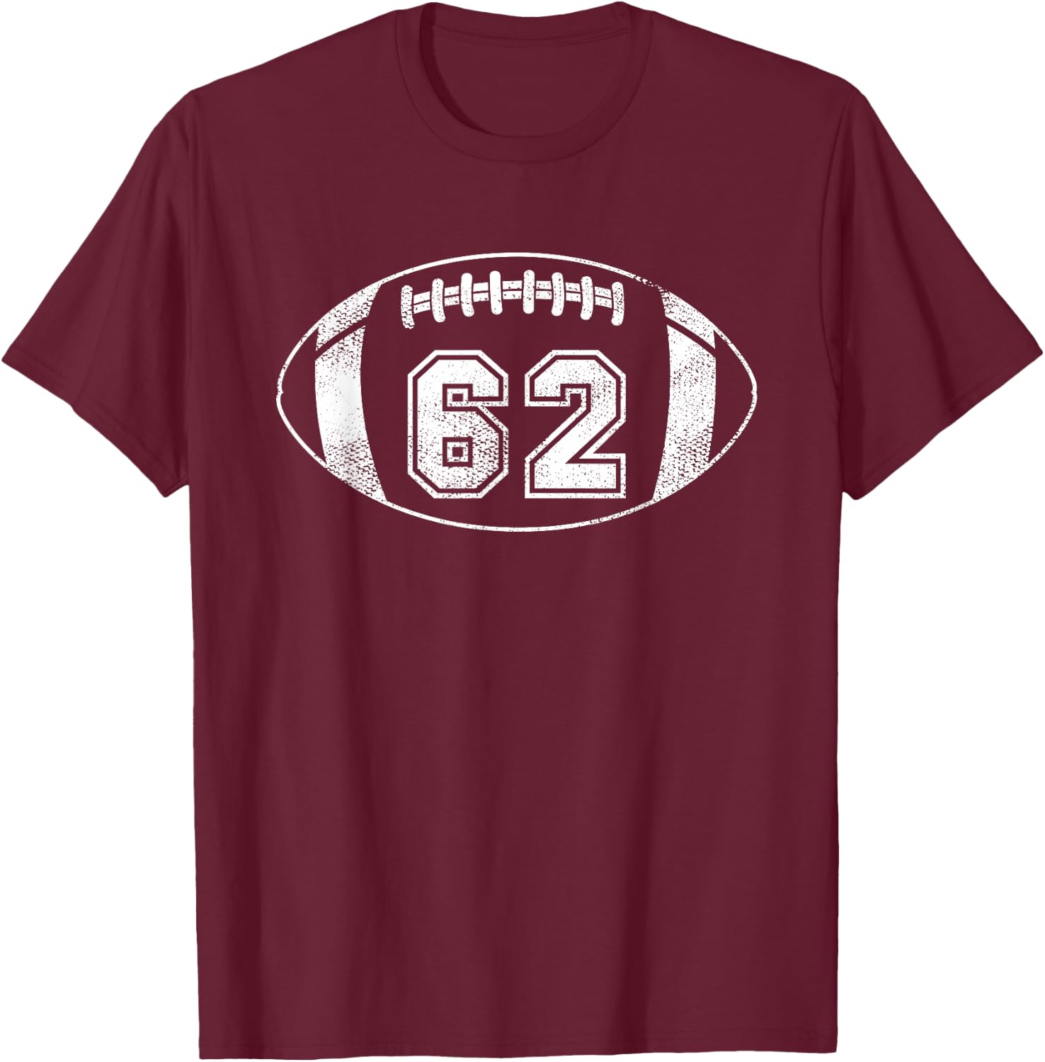 Football Player #62 Football Mom Dad Jersey 62 Varsity Team T-Shirt - T-Shirt | Maroon