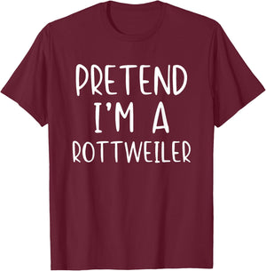 Pretend I'm A Rottweiler Dog Costume Halloween Simple Kid T-Shirt - T-Shirt | Maroon