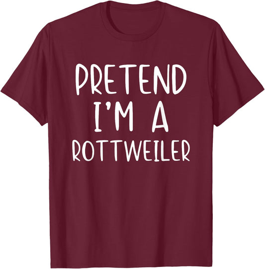 Pretend I'm A Rottweiler Dog Costume Halloween Simple Kid T-Shirt - T-Shirt | Maroon
