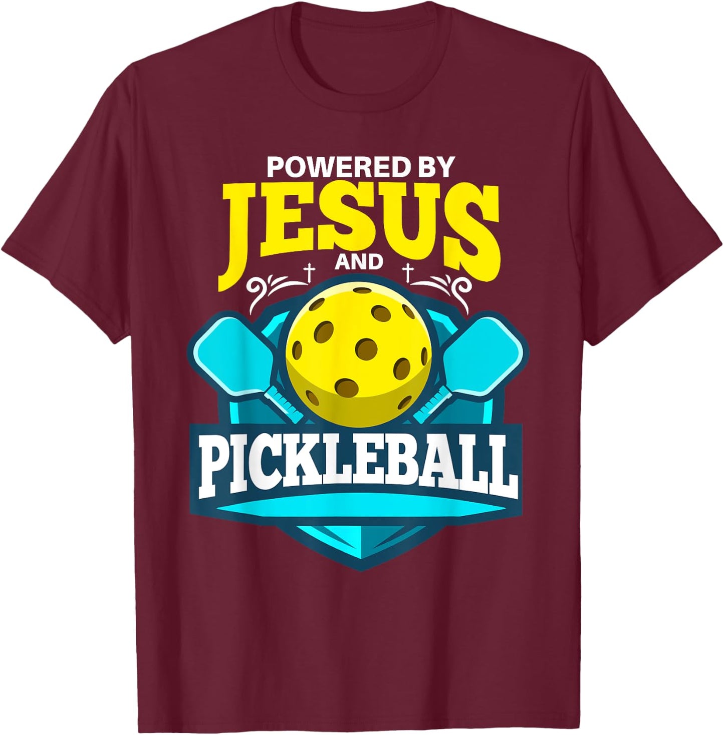 Christian Pickleball Shirt Jesus Religious Pickleball Player T-Shirt - T-Shirt | Maroon