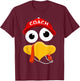 Thanksgiving Turkey Baseball Coach Funny Boys Kids Teen Dads T-Shirt - T-Shirt | Maroon
