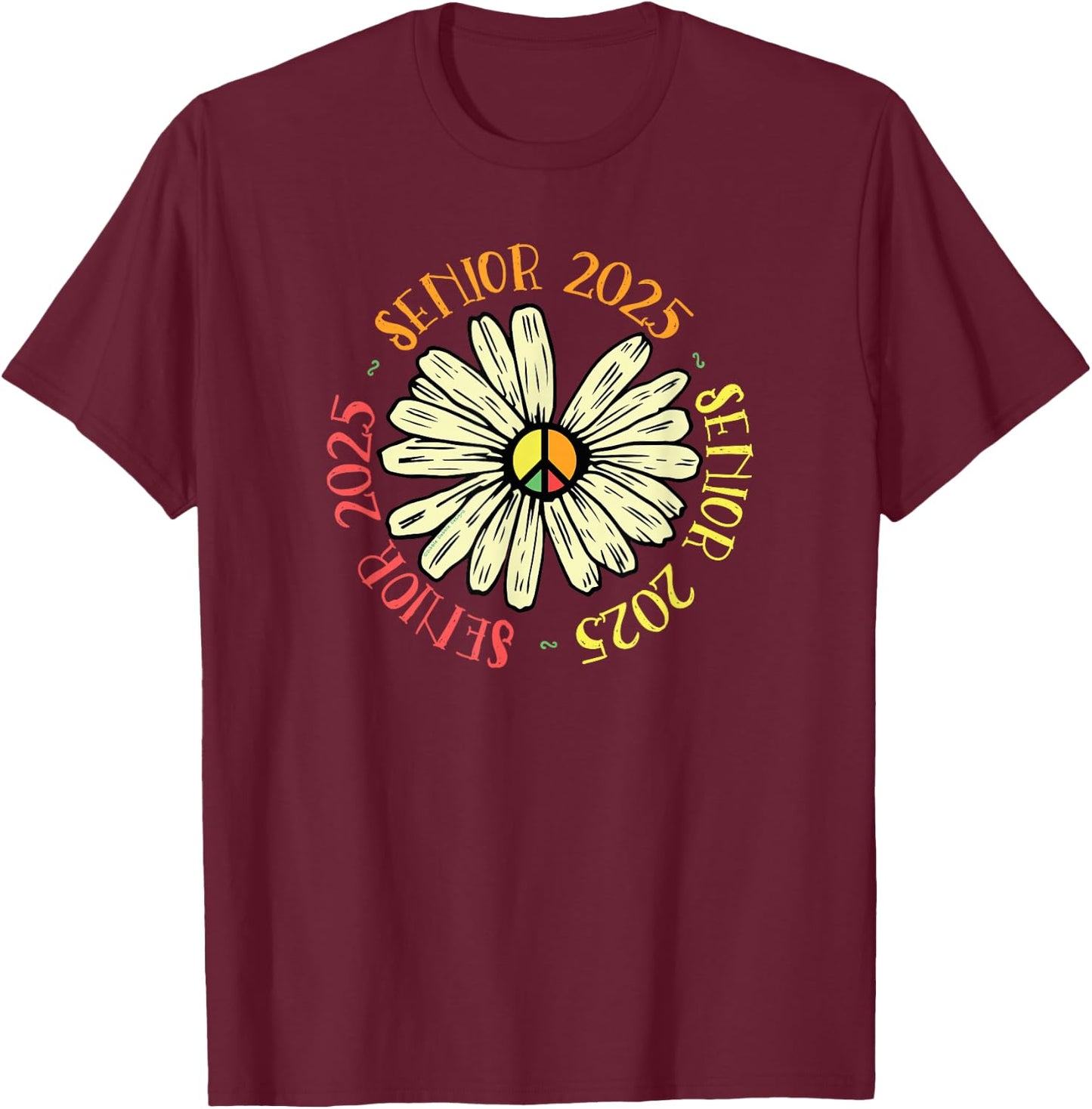 Retro Senior 2025 Class of 2025 | Senior 2025 T-Shirt - T-Shirt | Maroon
