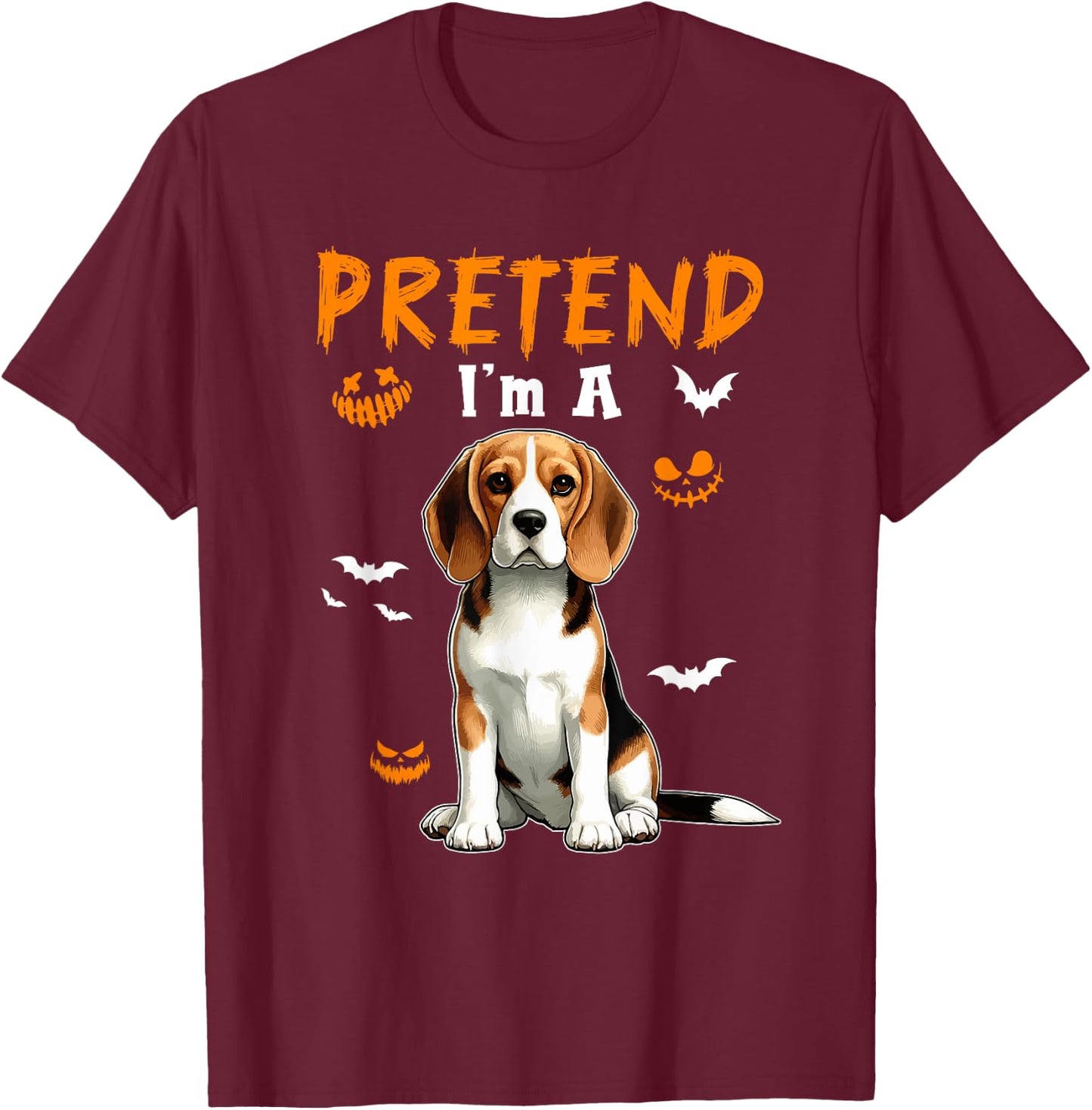 Pretend I'm A Beagle Halloween Costume Owner Kids Family T-Shirt - T-Shirt | Maroon