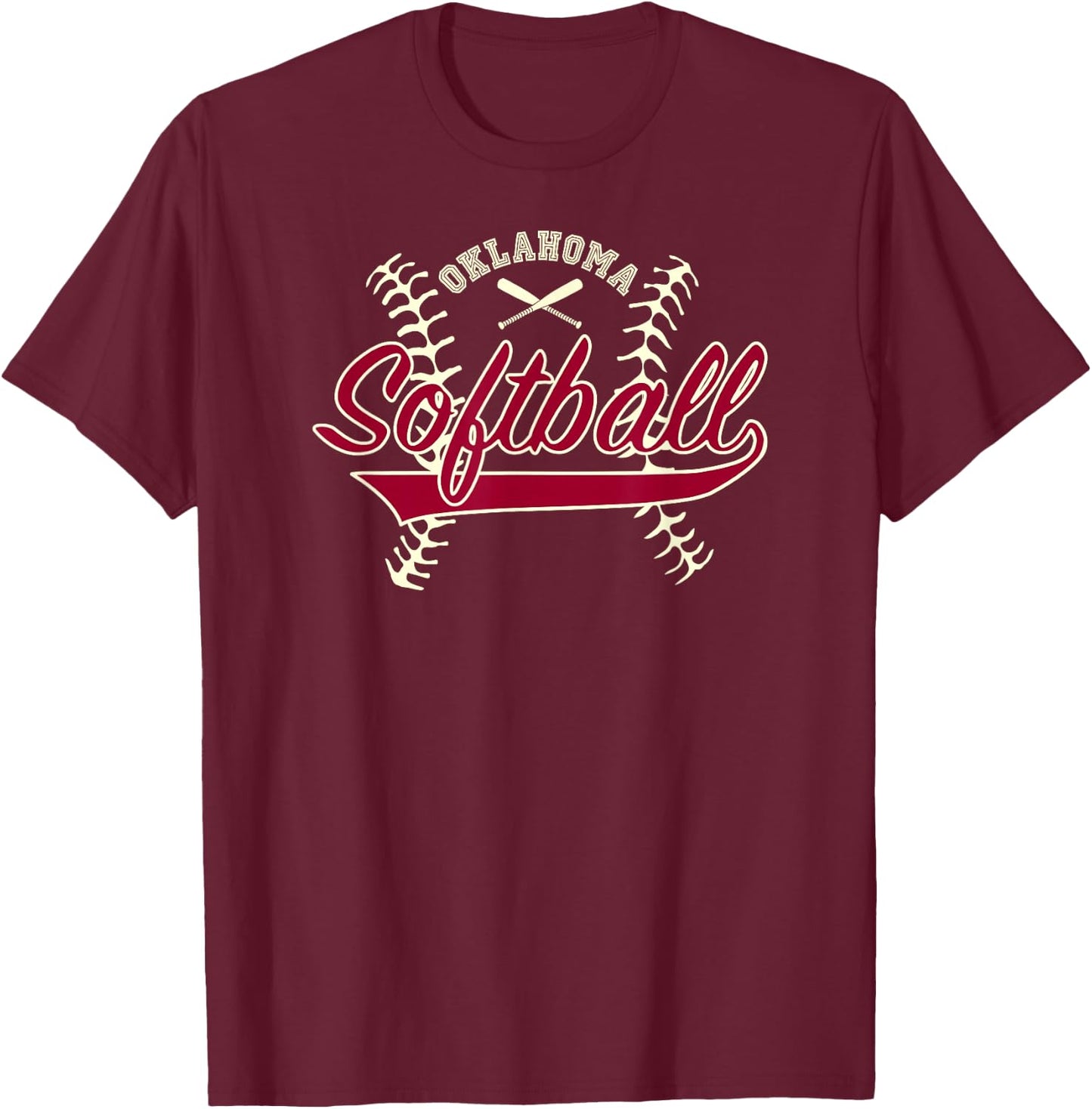 Oklahoma Softball Script T-Shirt - T-Shirt | Maroon