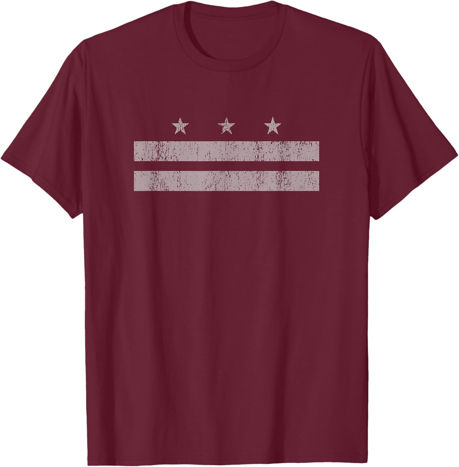 Washington DC District of Columbia Flag - Faded Style T-Shirt - T-Shirt | Maroon