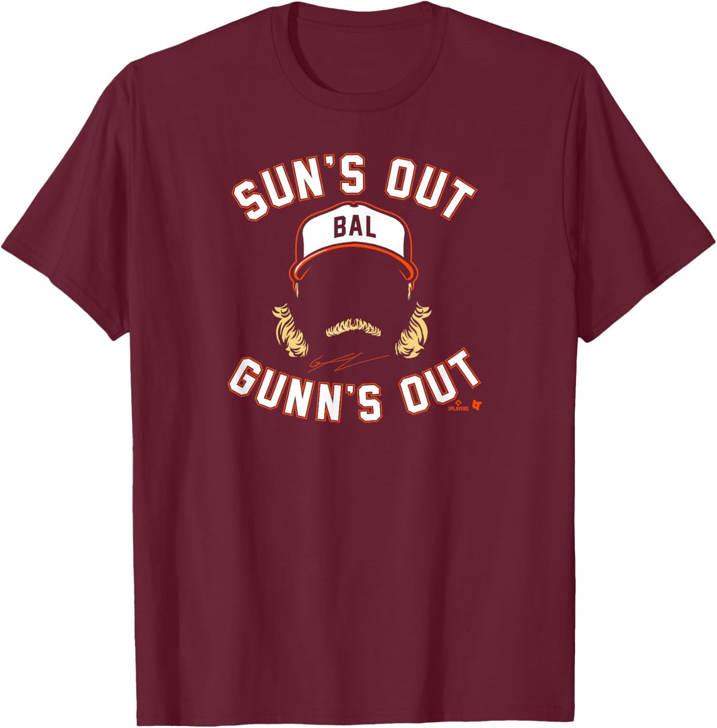 Gunnar Henderson - Sun's Out Gunn's Out - Baltimore Baseball T-Shirt - T-Shirt | Maroon