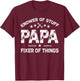 Papa Knower of Stuff Fixer of Things Father's Day Mechanic T-Shirt - T-Shirt | Maroon