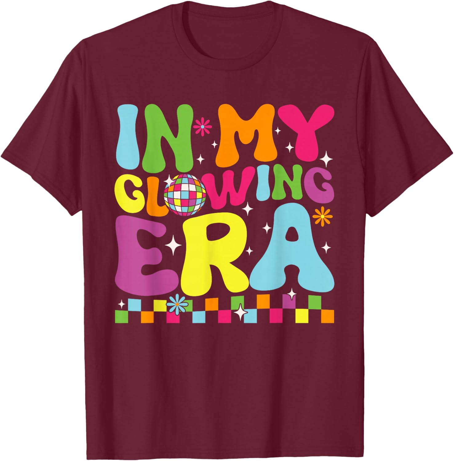 In My Glowing Era Summer Vacation Trips Funny Teachers T-Shirt - T-Shirt | Maroon