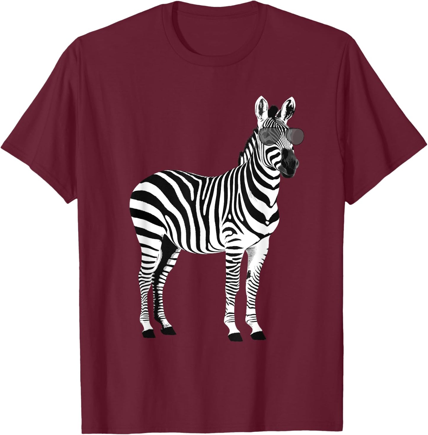 Funny Zebra Design Women Boy Girl Animal Zebra Lover T-Shirt - T-Shirt | Maroon