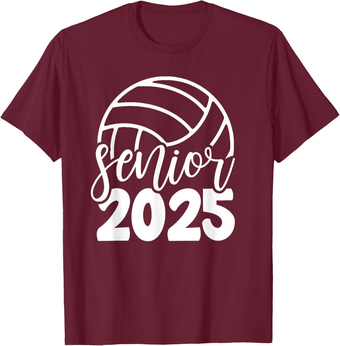 Volleyball Senior Class Of 2025 High School Senior For Girls T-Shirt - T-Shirt | Maroon