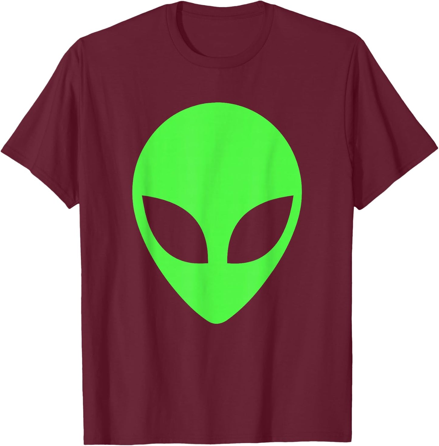 Green Alien Head Apparel 90's Style Clothing Funny Alien T-Shirt - T-Shirt | Maroon