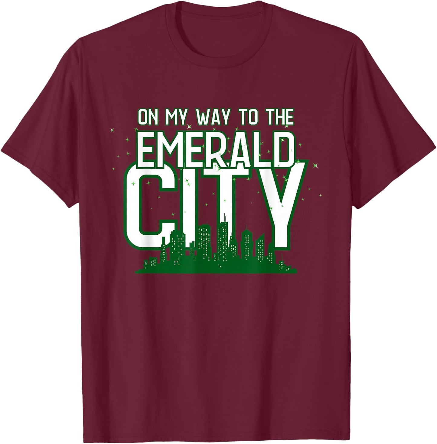 On My Way To The Emerald-City - Graphic Wiz Casual T-Shirt - T-Shirt | Maroon