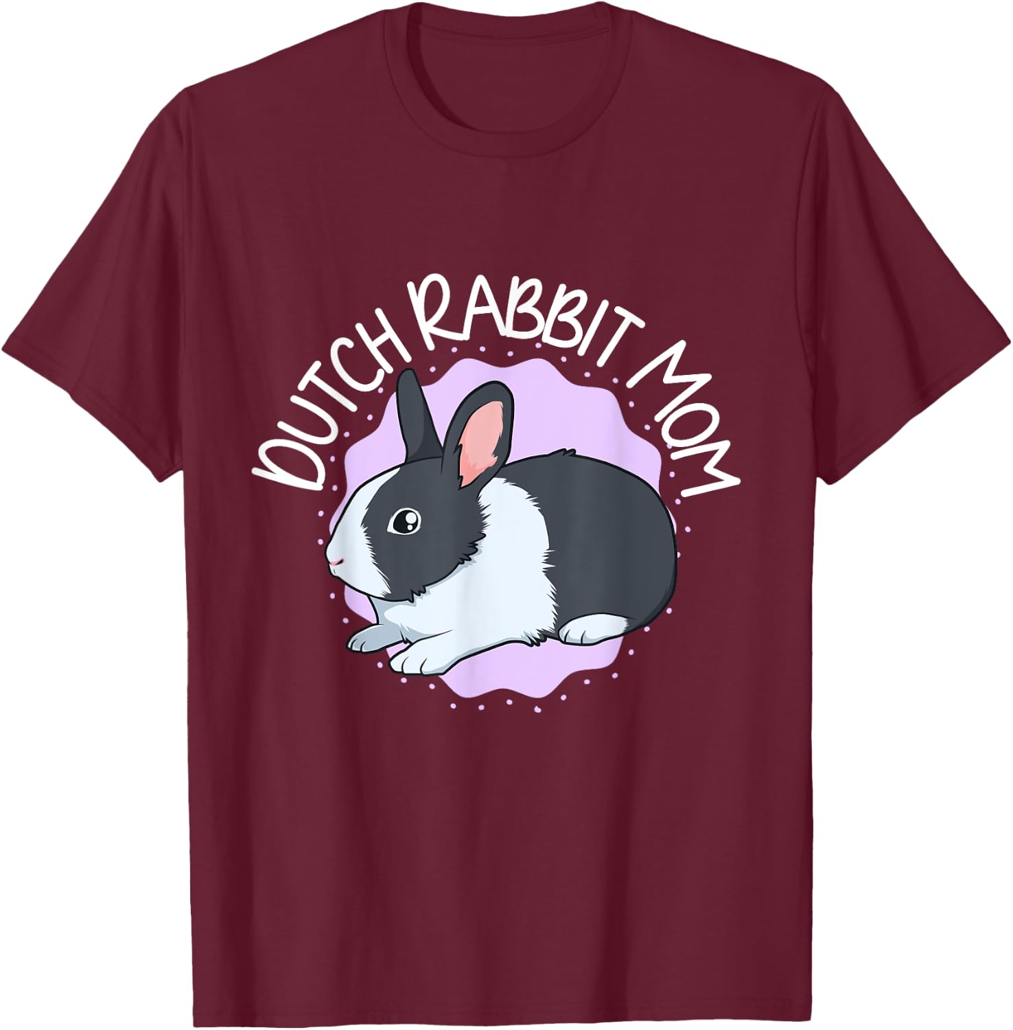 Dutch Rabbit Mom T-Shirt - T-Shirt | Maroon