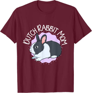 Dutch Rabbit Mom T-Shirt - T-Shirt | Maroon