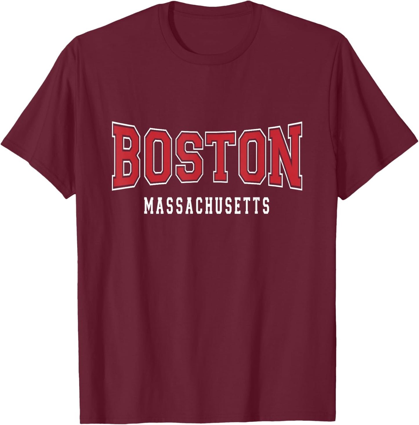 Boston Massachusetts MA Vintage Sports Design T-Shirt - T-Shirt | Maroon