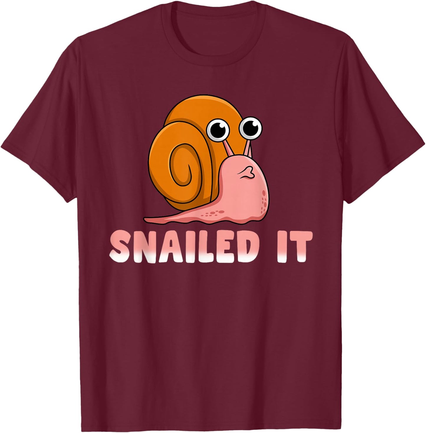 Snailed It Funny Snail T-Shirt - T-Shirt | Maroon